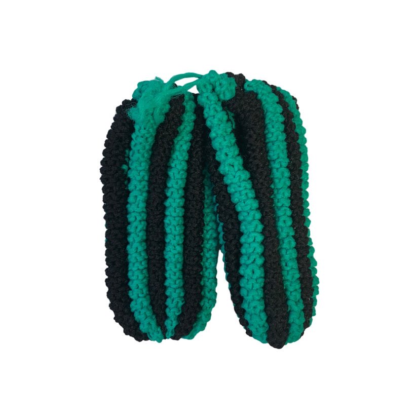 Pantoufles en phentex Femme Ligné Vert & noir