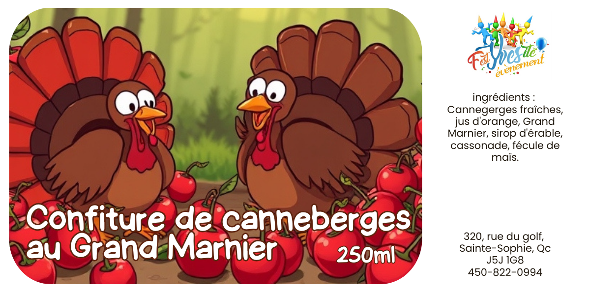 Confiture de canneberges au Grand Marnier 250ml
