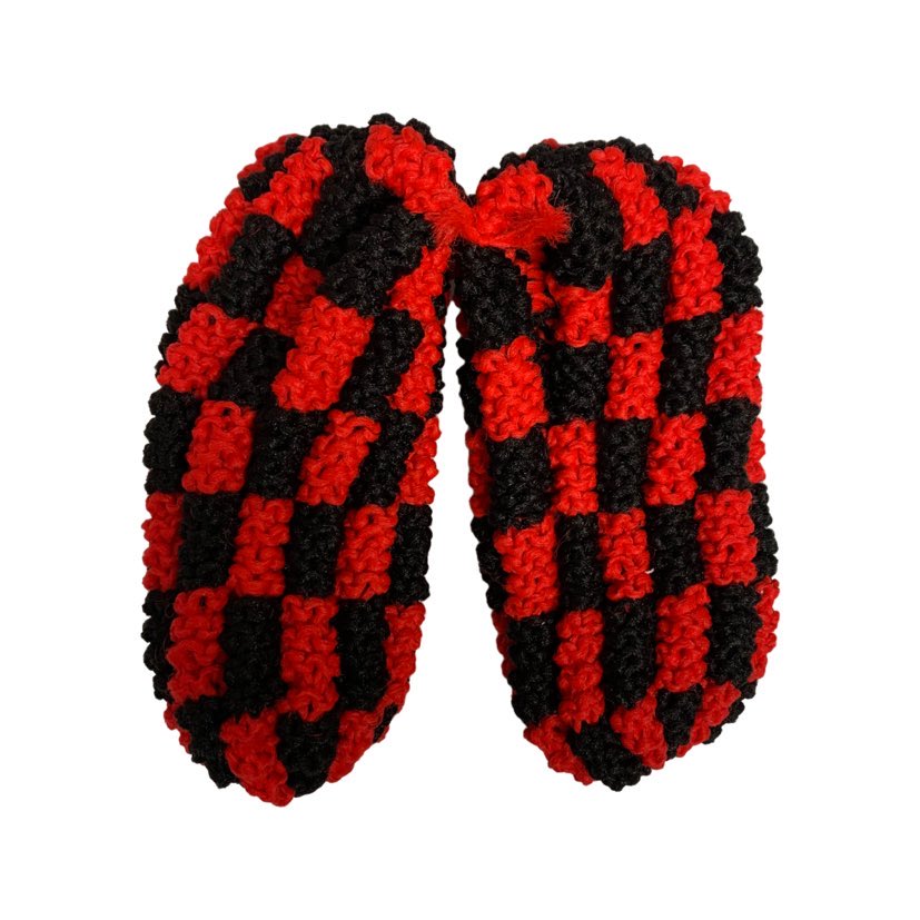 Pantoufles en phentex Homme Carreaux rouge & noir