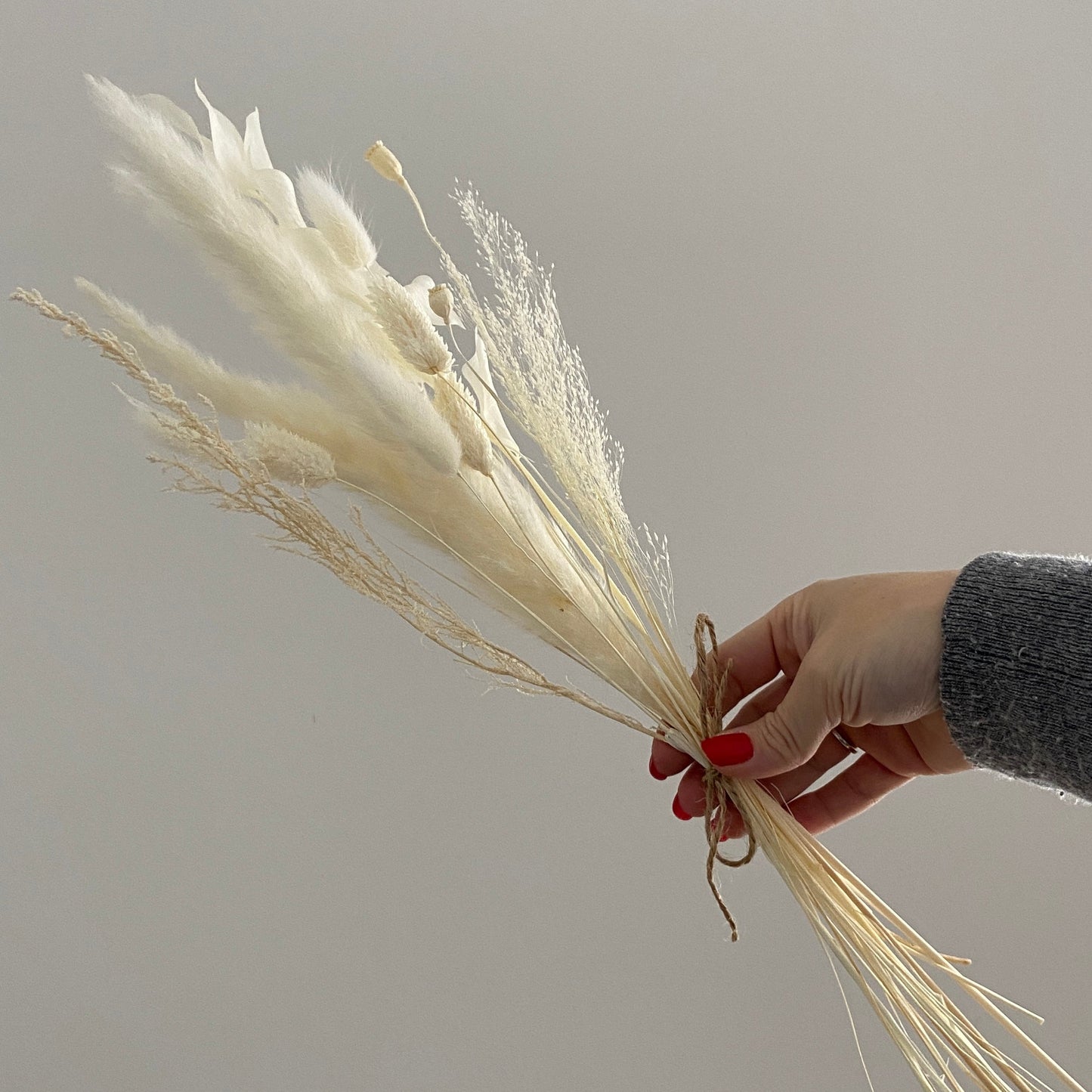 Bouquet de pampas & fleurs séchées Blanc