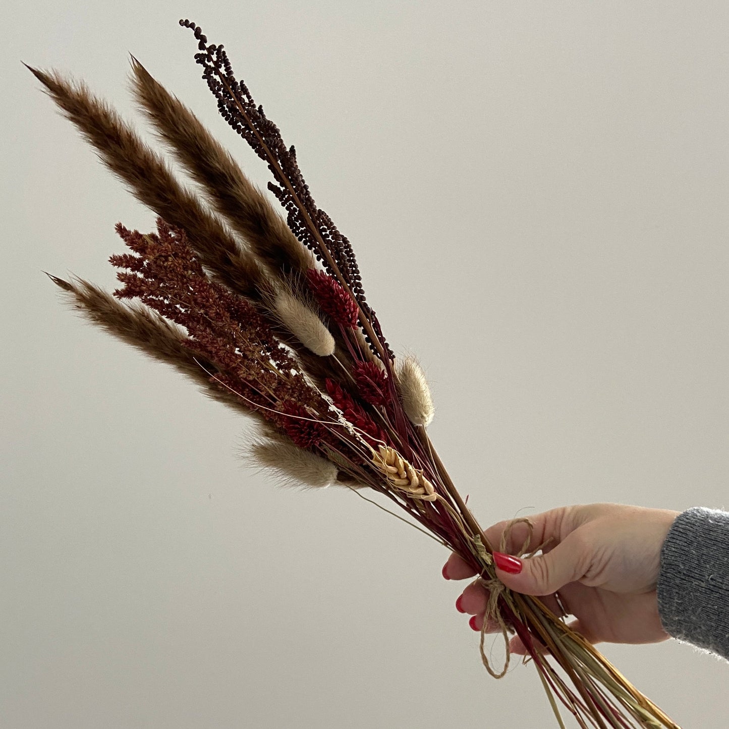 Bouquet de pampas & fleurs séchées Brun