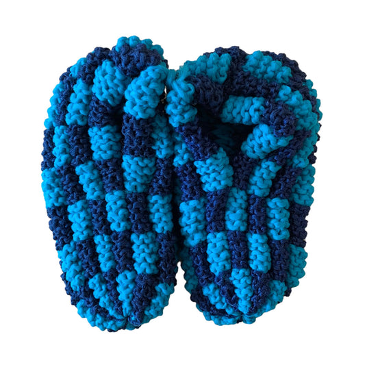 Pantoufles en phentex Carreauté Homme Turquoise et marine