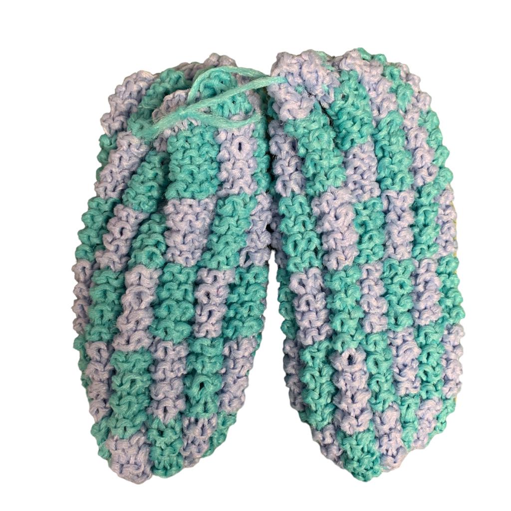 Pantoufles en phentex Femme Carreauté Lavande et Turquoise