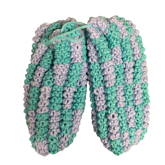 Pantoufles en phentex Femme Carreauté Lavande et Turquoise