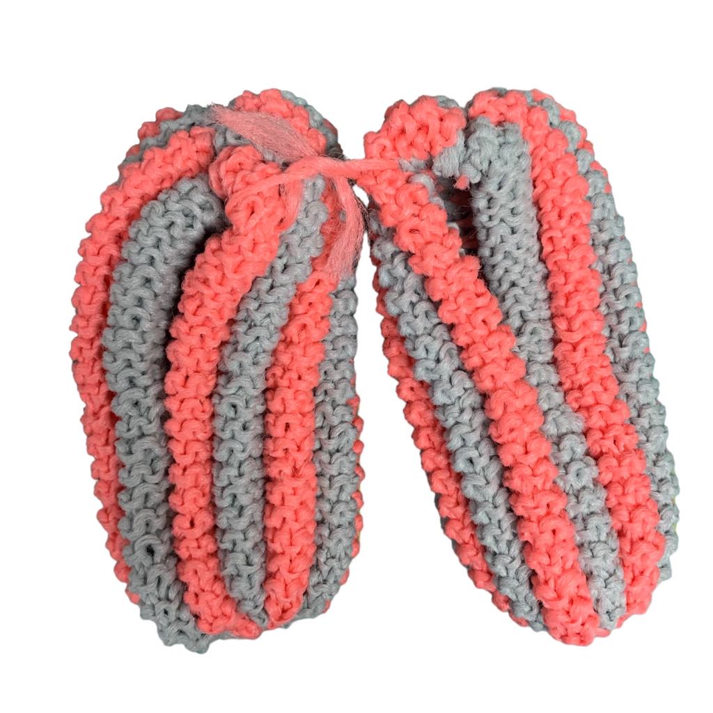 Pantoufles en phentex Femme Ligné Gris & Corail
