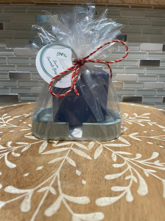 Ensemble Savon Lavande boisée + porte-savon