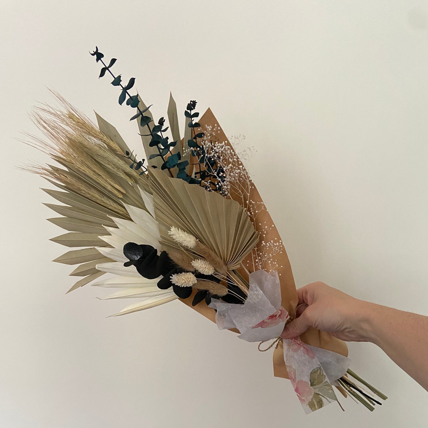Bouquet de fleurs séchées - pampas bohème vert