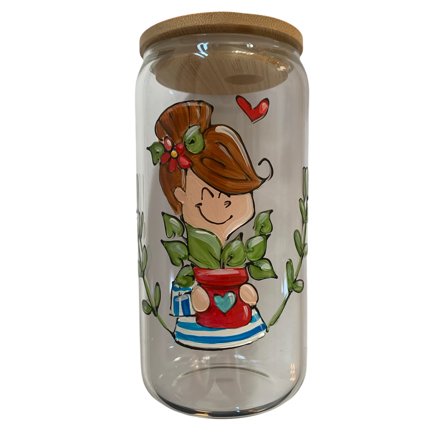 Verre canette Fille qui aime les plantes