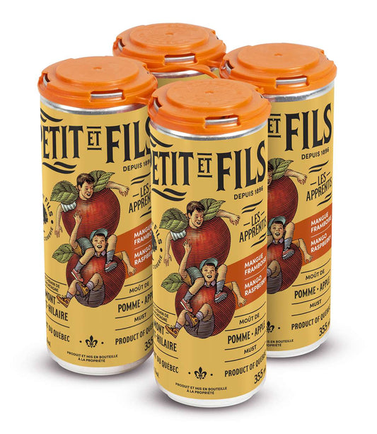 Moût de pomme aromatisé à la mangue et framboise 355 ml