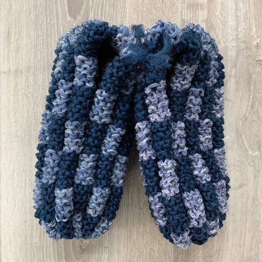 Pantoufles en phentex Homme Carreaux 2 tons de bleu