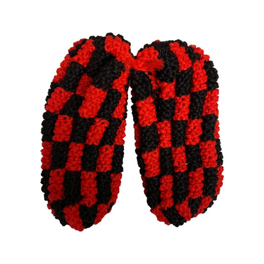 Pantoufles en phentex Homme Carreaux rouge & noir