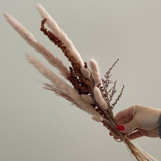 Bouquet de pampas & fleurs séchées Rose