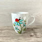 Tasse Fleurs turquoises & Coccinelle