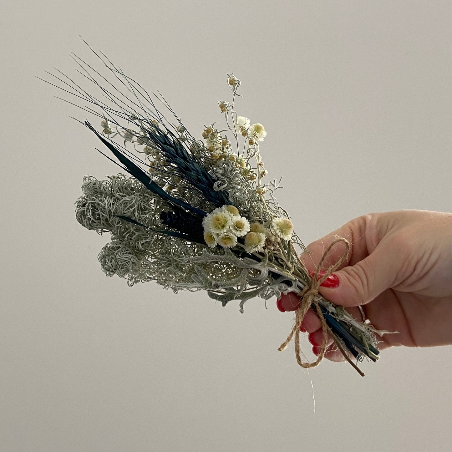 Mini bouquet de fleurs séchées Bleu