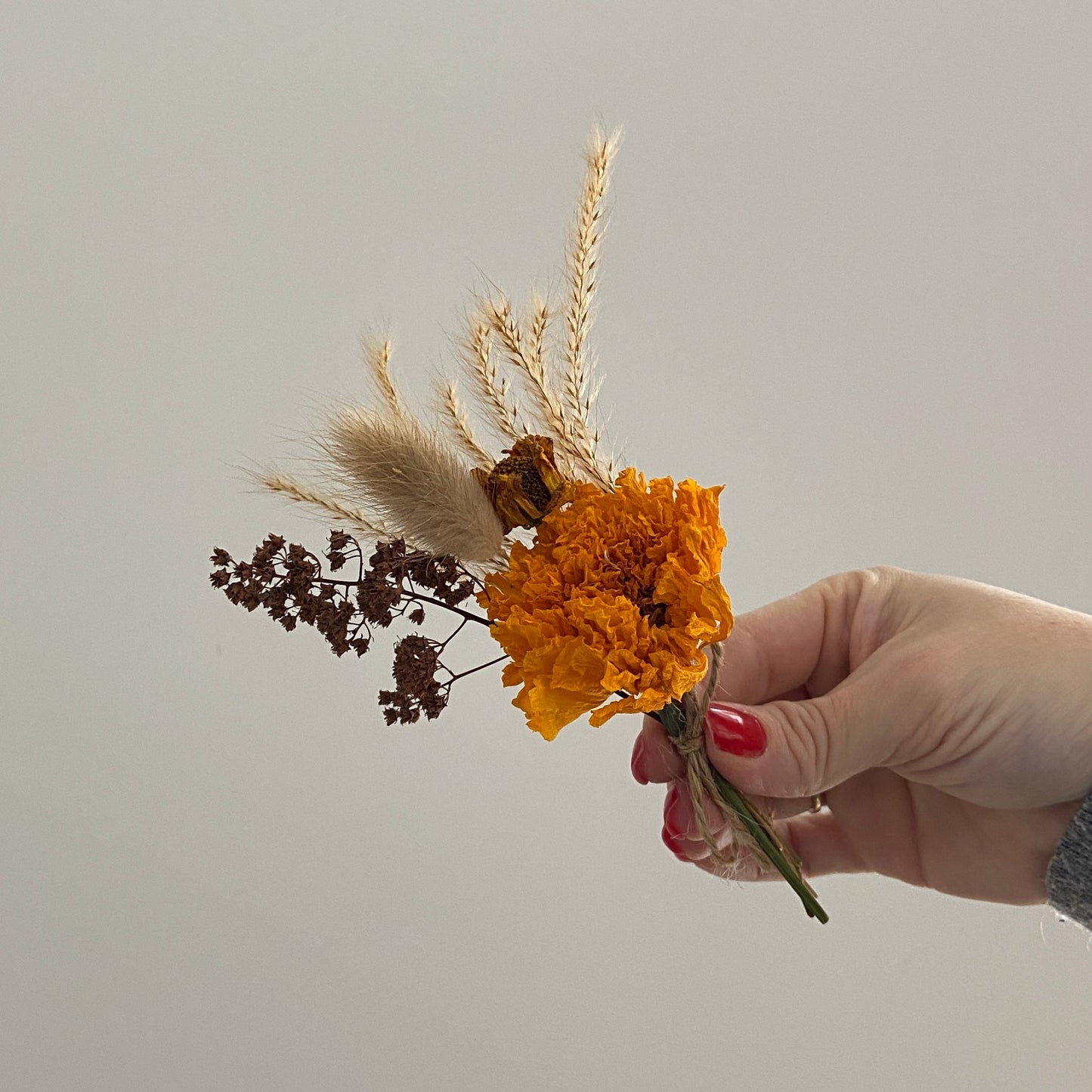 Mini bouquet de fleurs séchées Orange
