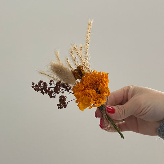 Mini bouquet de fleurs séchées Orange