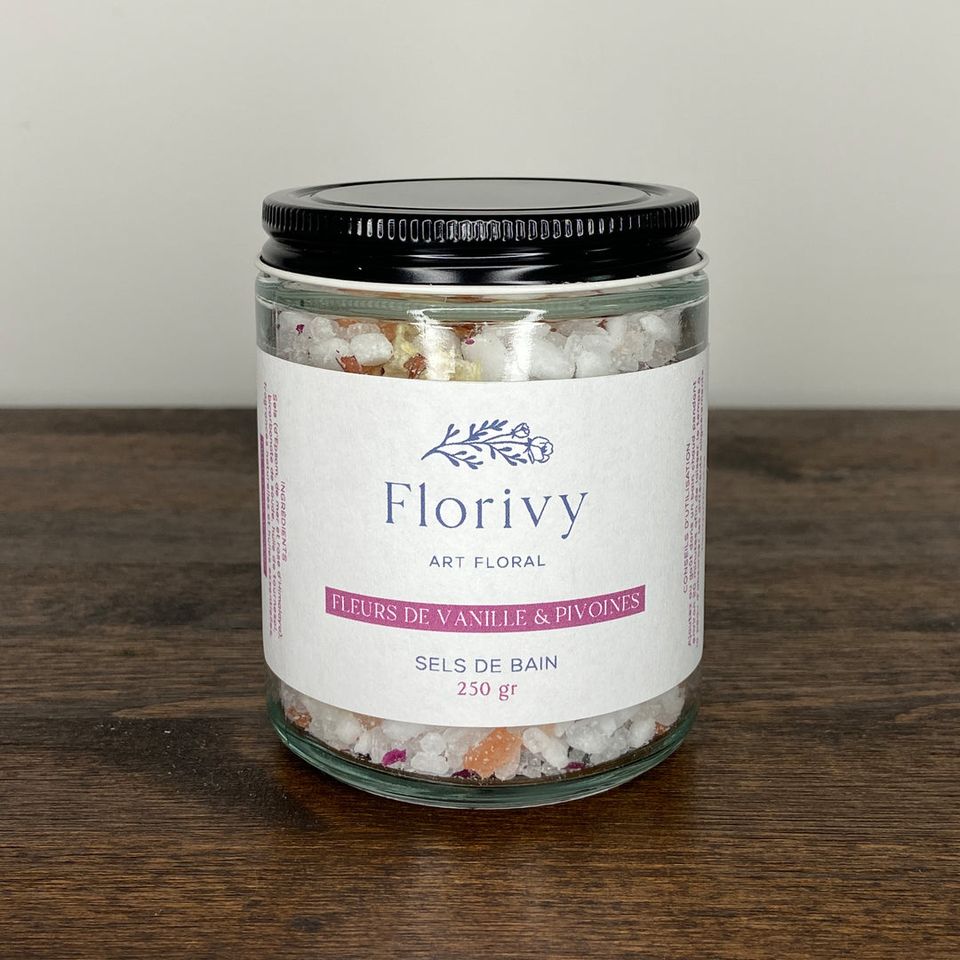 Sels de bain - pivoine et fleurs de vanille
